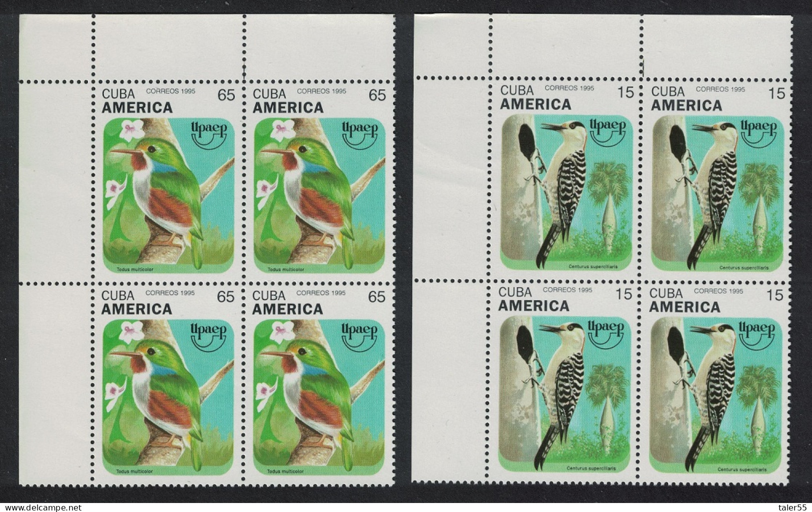 Caribic Birds Environmental Protection 2v Corner Blocks Of 4 1995 MNH SG#4021-4022 MI#3876-3877 - Unused Stamps