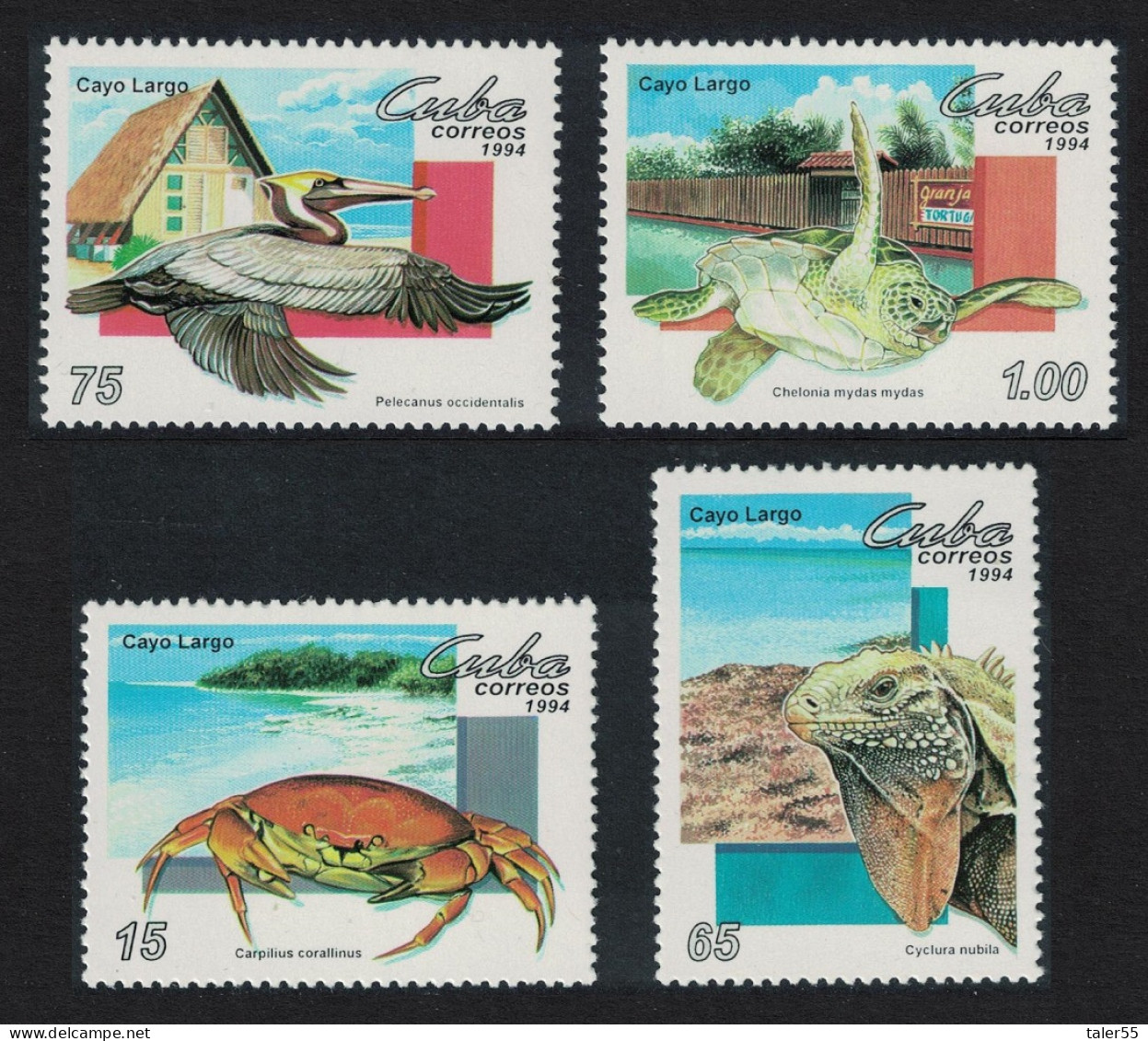 Caribic Pelican Bird Turtle Crab 4v 1994 MNH SG#3921-3924 - Unused Stamps