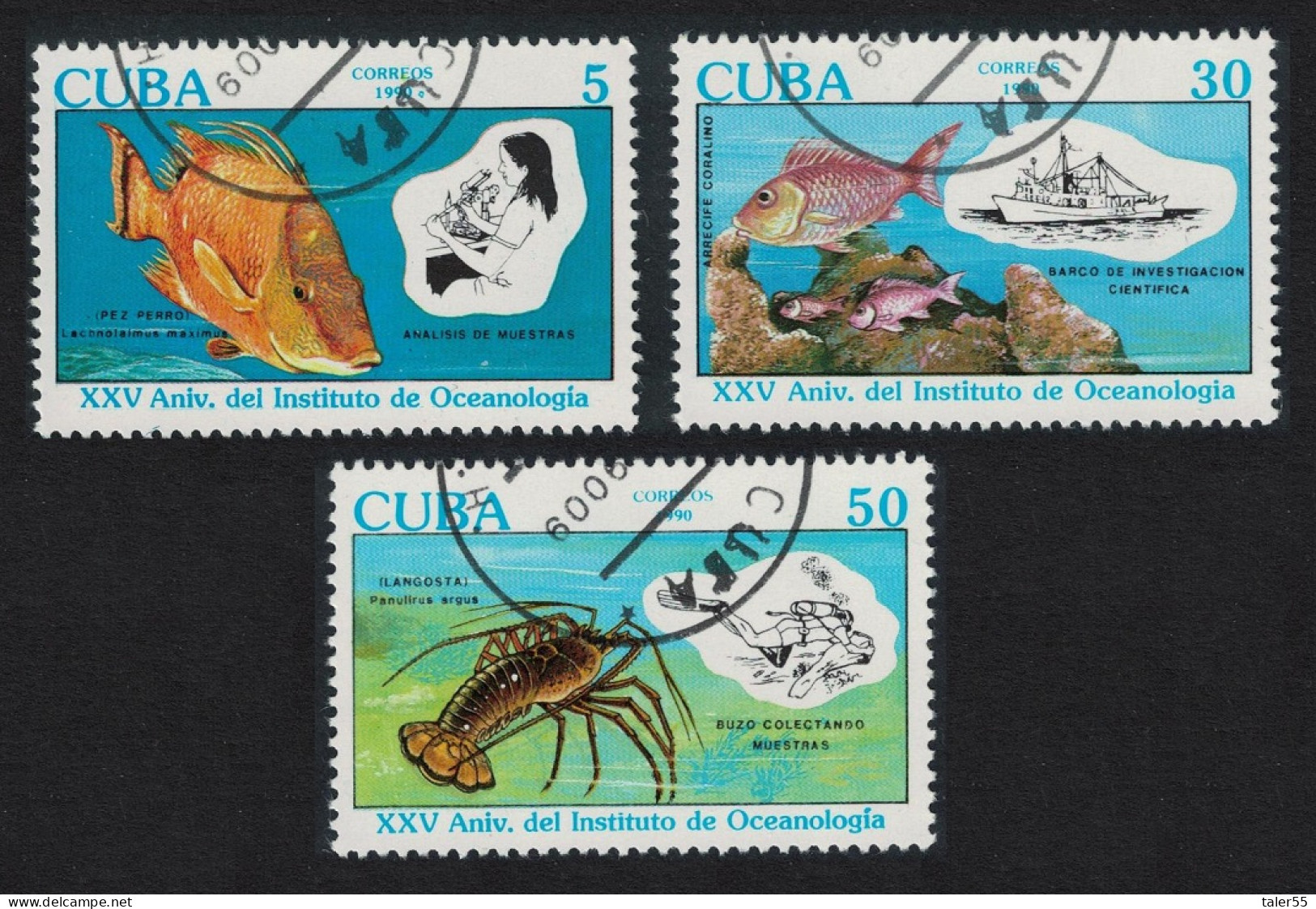 Caribic Fish Lobster 3v 1990 CTO SG#3534-3536 - Used Stamps