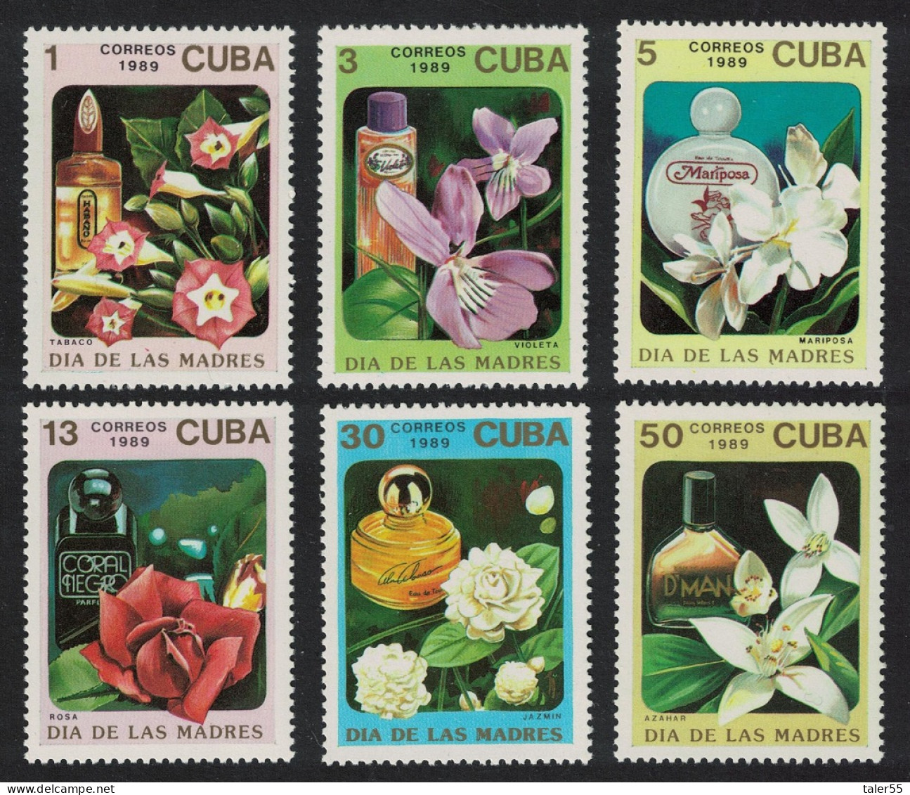 Caribic Mothers' Day Perfumes And Flowers 6v 1989 MNH SG#3434-3439 - Nuevos