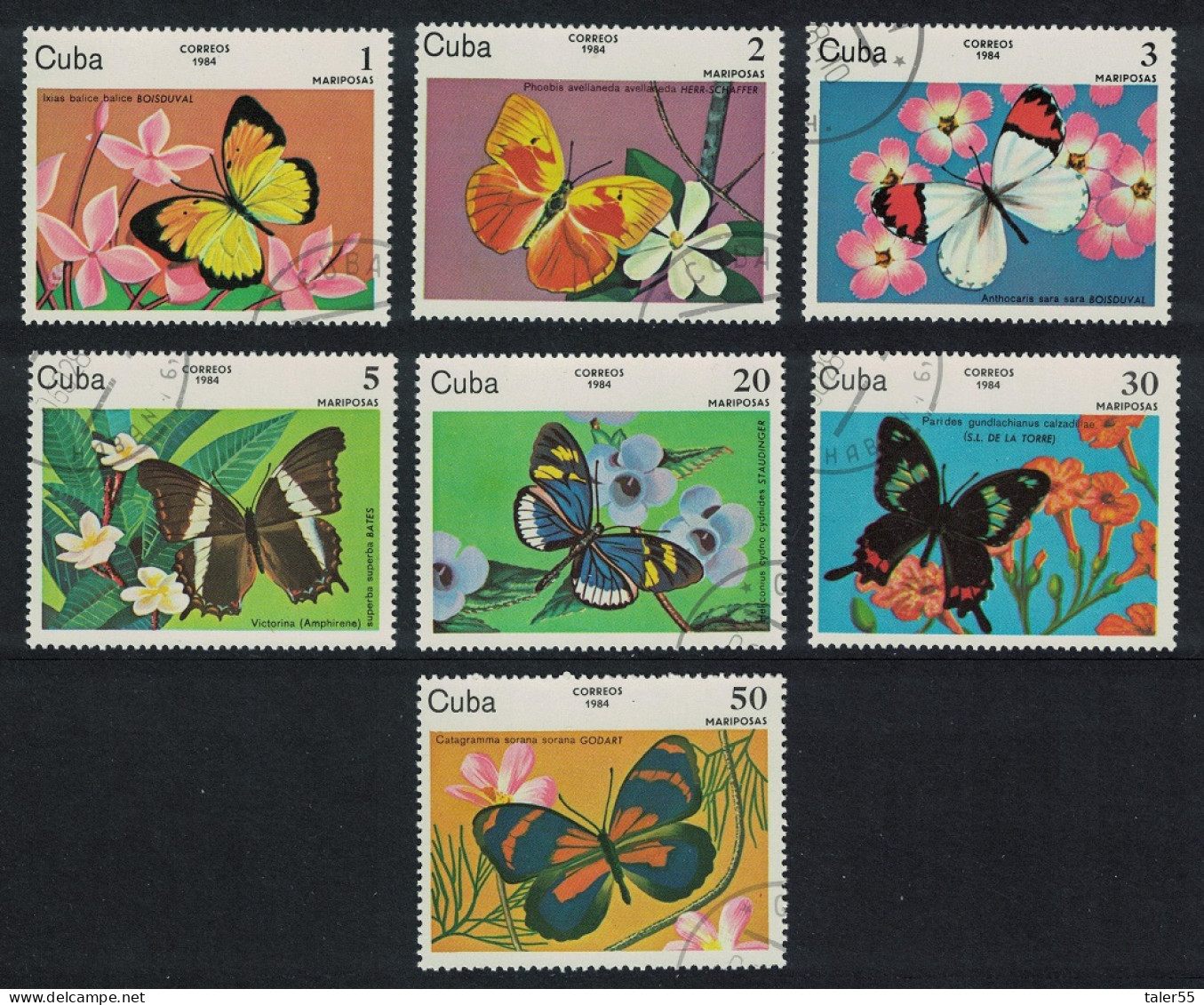 Caribic Butterflies 7v 1984 CTO SG#2976-2982 - Oblitérés