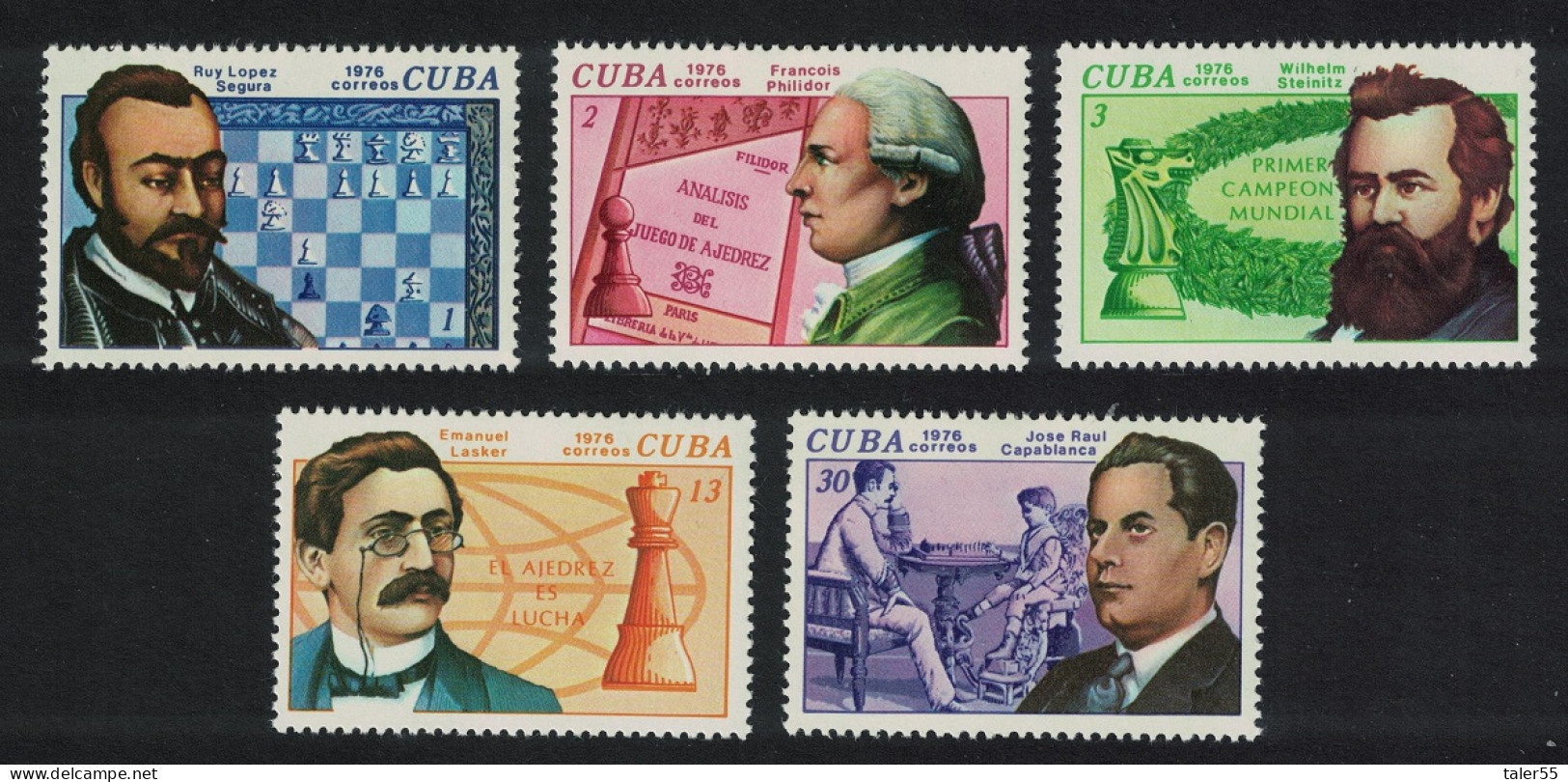 Caribic History Of Chess 5v 1976 MNH SG#2274-2278 - Neufs