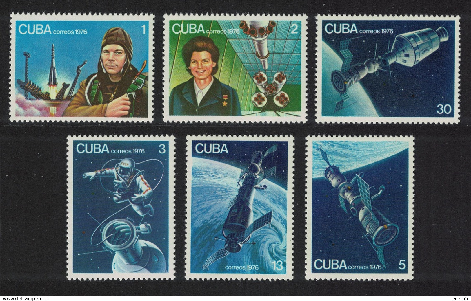 Caribic Gagarin First Manned Space Flight 6v 1976 MNH SG#2282-2287 - Unused Stamps