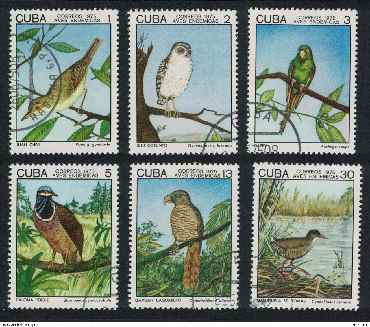 Caribic Birds 1st Series 6v 1975 CTO SG#2214-2219 - Oblitérés