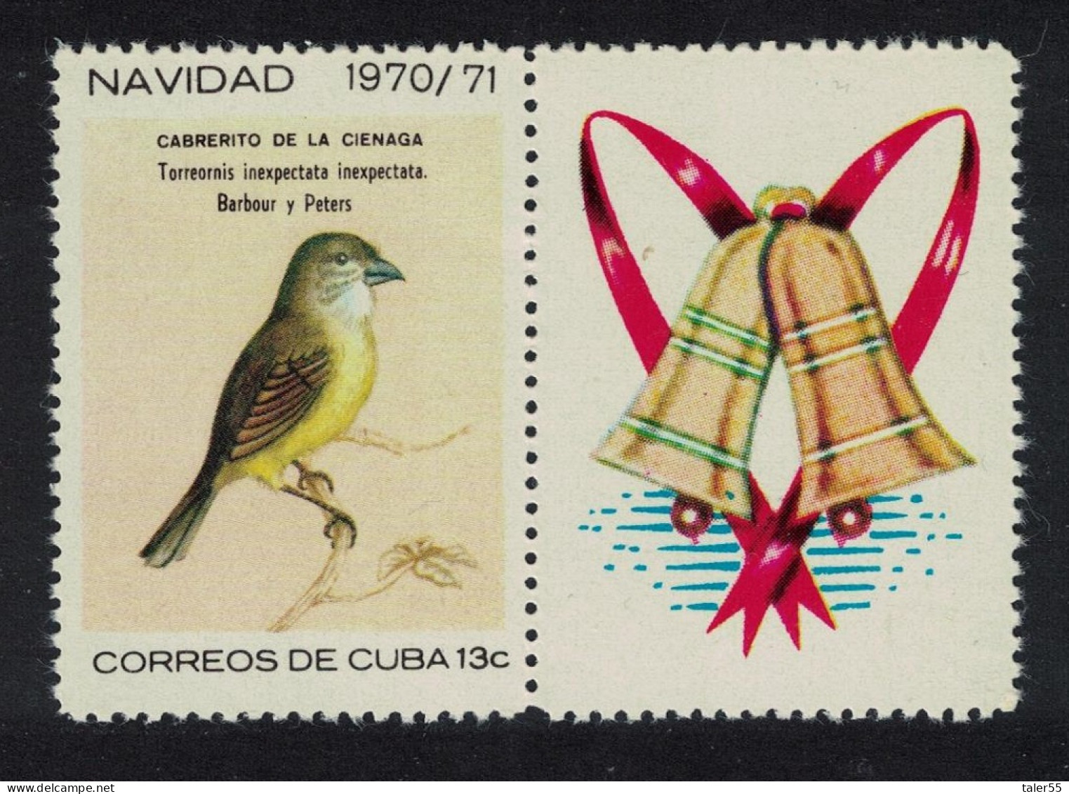Caribic Zapata Sparrow Christmas Birds Label 1970 MNH SG#1812 - Nuovi