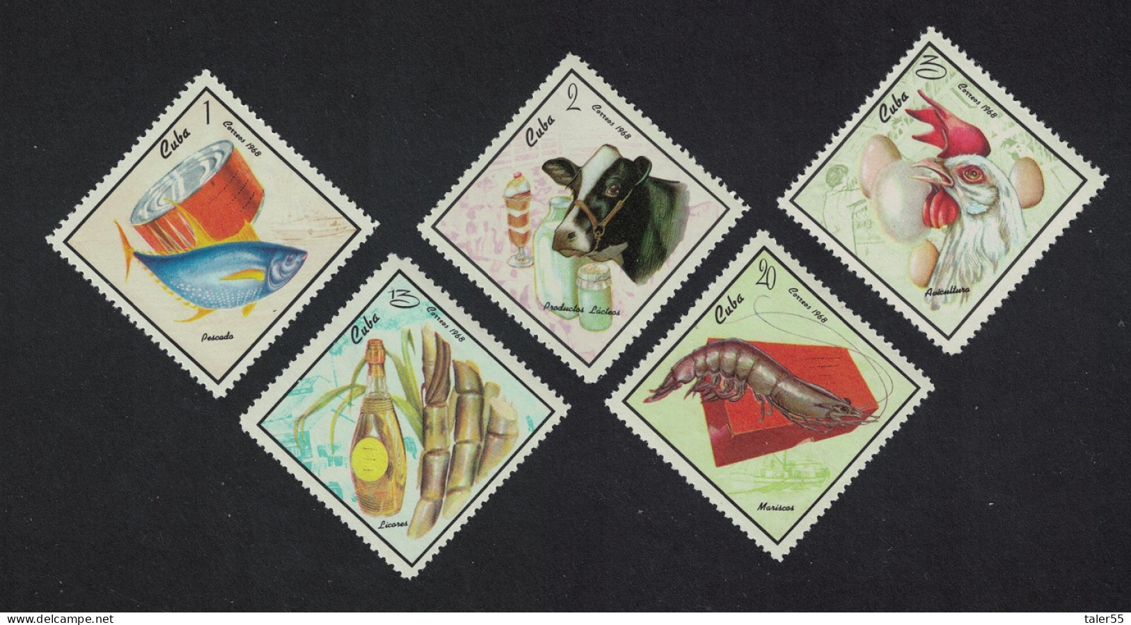 Caribic Fish Shellfish Rum Poultry Food Products 5v 1968 MNH SG#1582-1586 - Unused Stamps