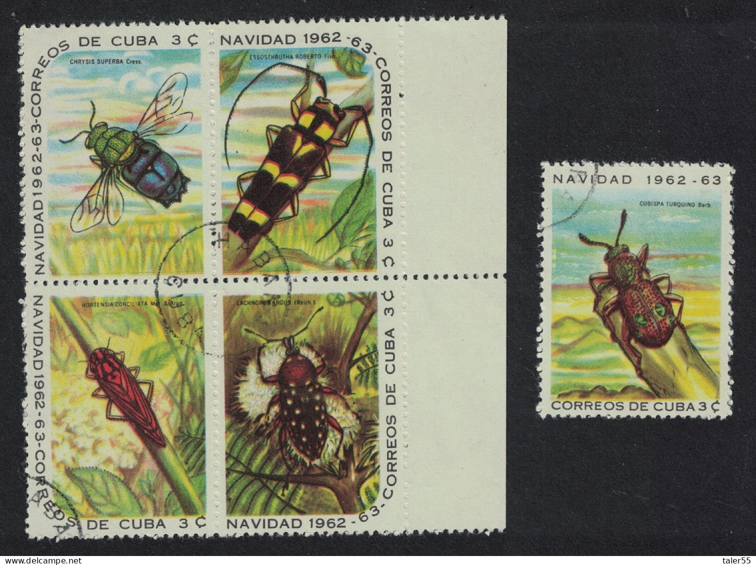 Caribic Insects Beetles 1v+Block Of 4 1962 CTO SG#1053-1056ad MI#825-829 - Oblitérés