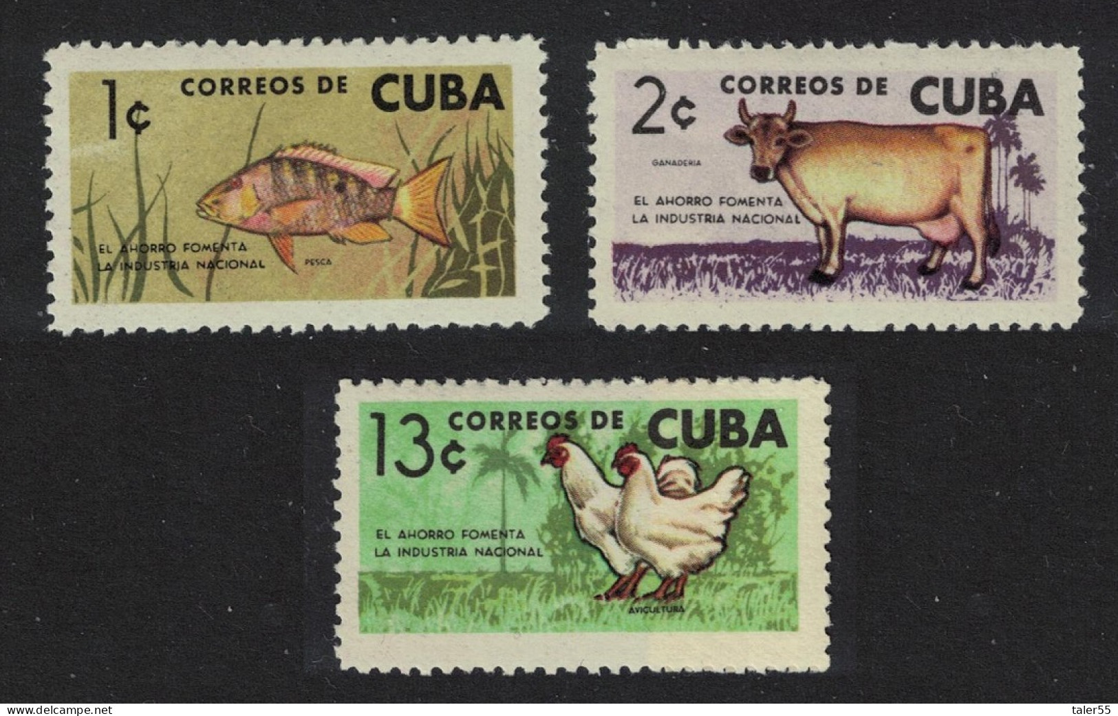Caribic Fish Cow Cattle Poultry Chicken 3v 1964 MNH SG#1119-1121 - Neufs