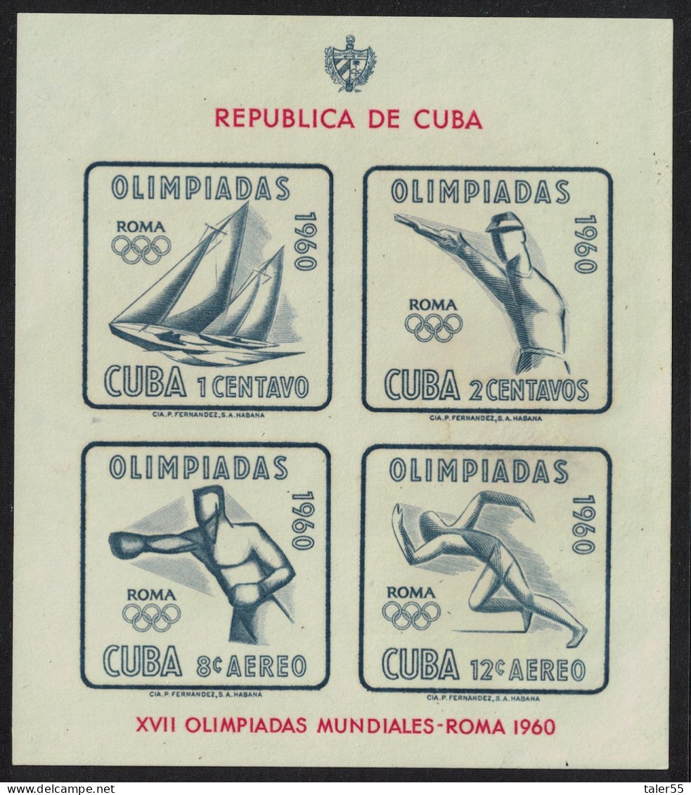 Caribic Sailing Boxing Shooting Olympic Games MS Def 1960 SG#MS958 Sc#C213a - Gebruikt