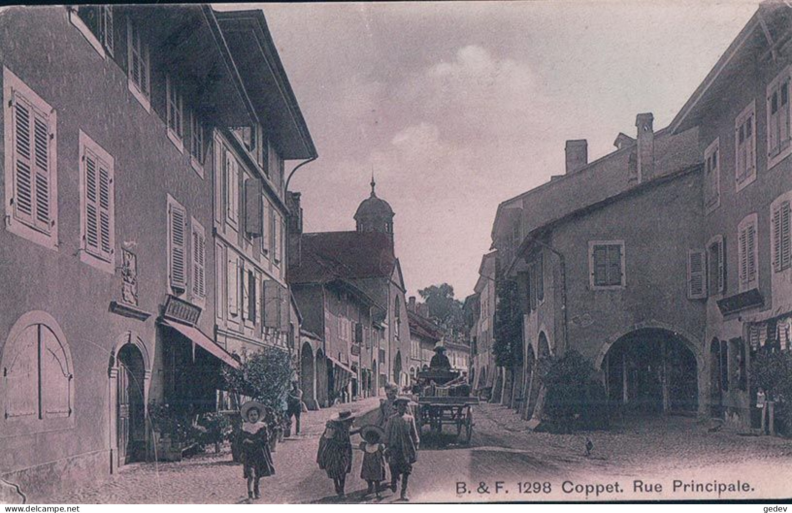 Coppet VD, Rue Principale Animée, Attelage (1298) - Coppet