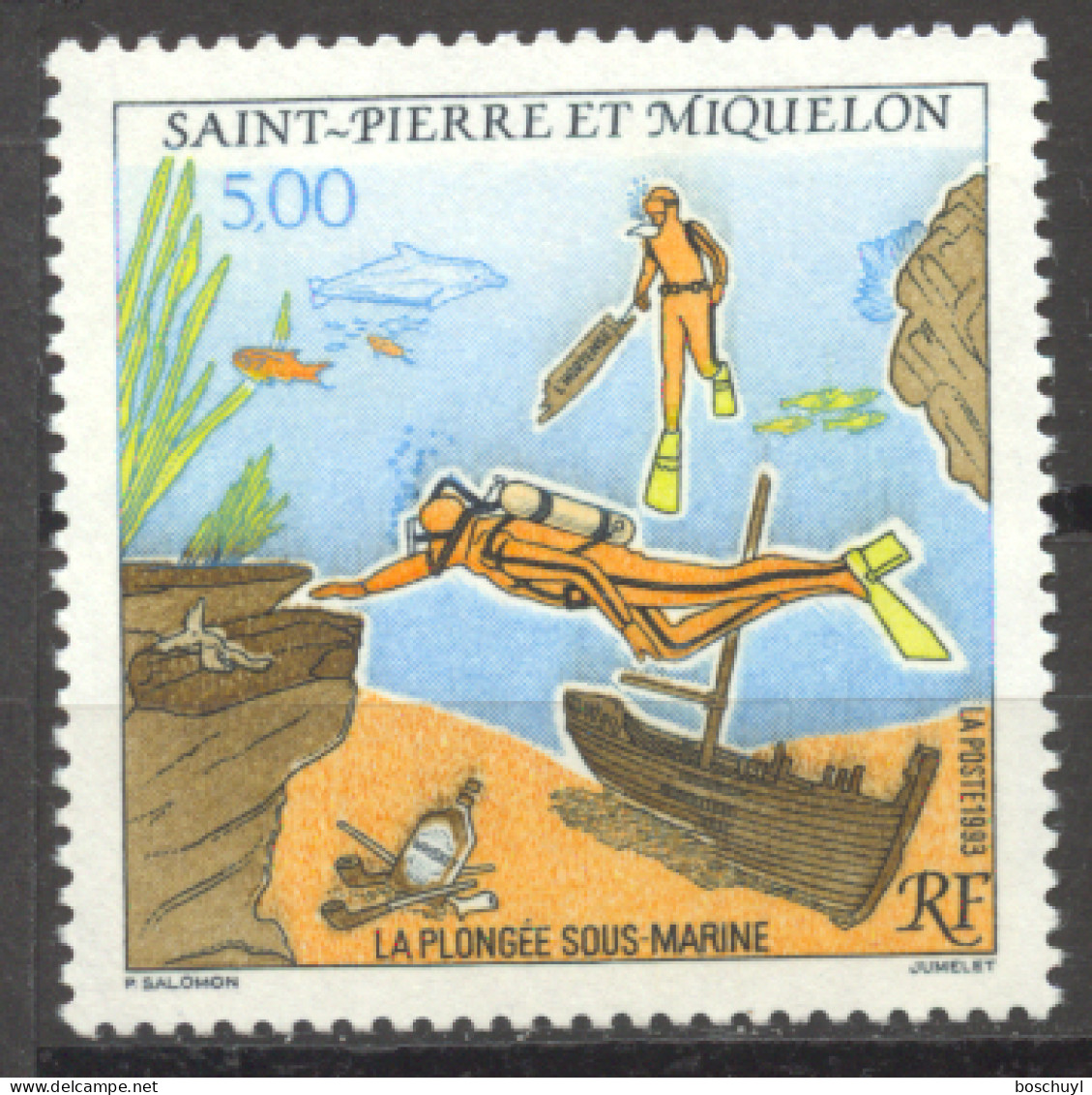 St Pierre And Miquelon, 1993, Diving, Sports, MNH, Michel 650 - Unused Stamps