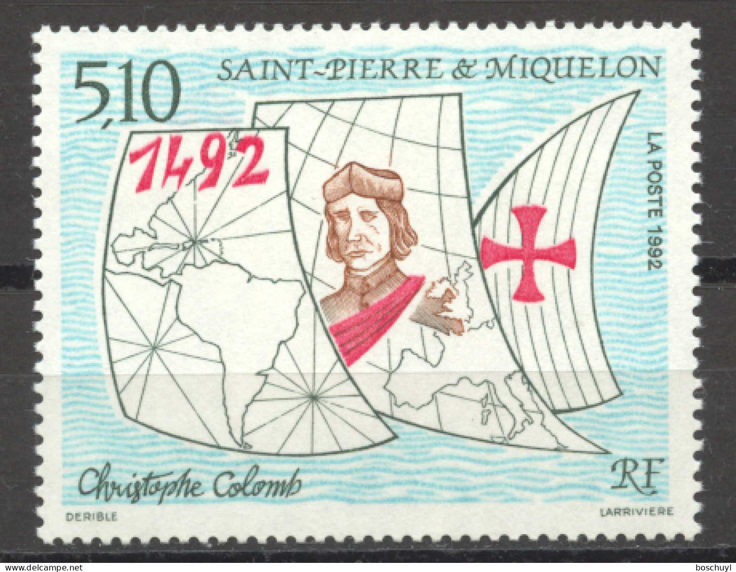 St Pierre And Miquelon, 1992, Columbus, Discovery Of The Americas, MNH, Michel 645 - Nuevos