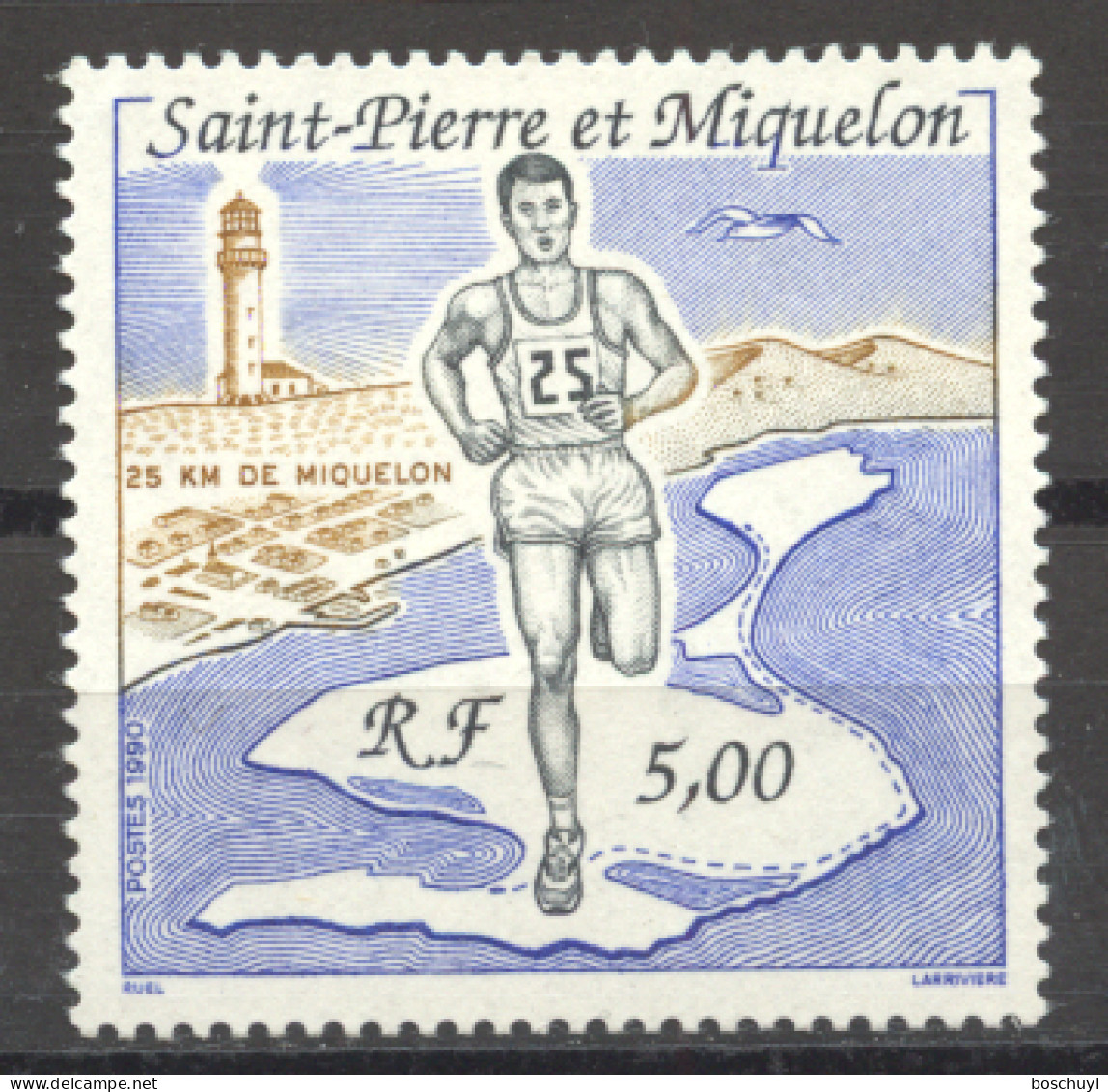 St Pierre And Miquelon, 1990, Running, Sports, MNH, Michel 596 - Neufs