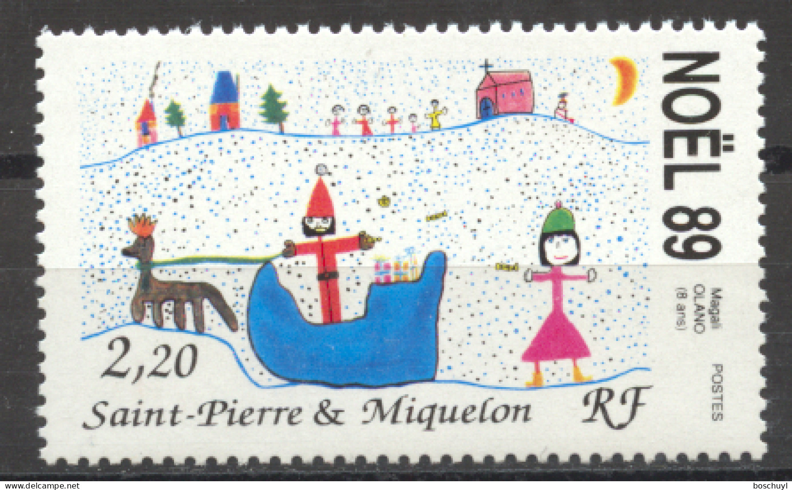 St Pierre And Miquelon, 1989, Christmas, Painting, MNH, Michel 585 - Ongebruikt