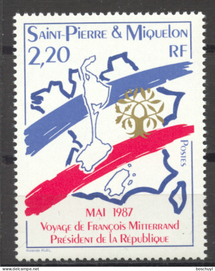 St Pierre And Miquelon, 1987, Visit Of President Mitterand, MNH, Michel 546 - Neufs