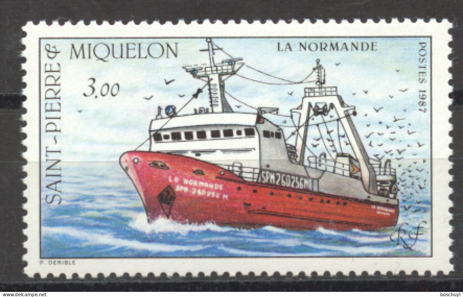 St Pierre And Miquelon, 1987, Fishing Boats, Ship, Trawler, MNH, Michel 552 - Ongebruikt