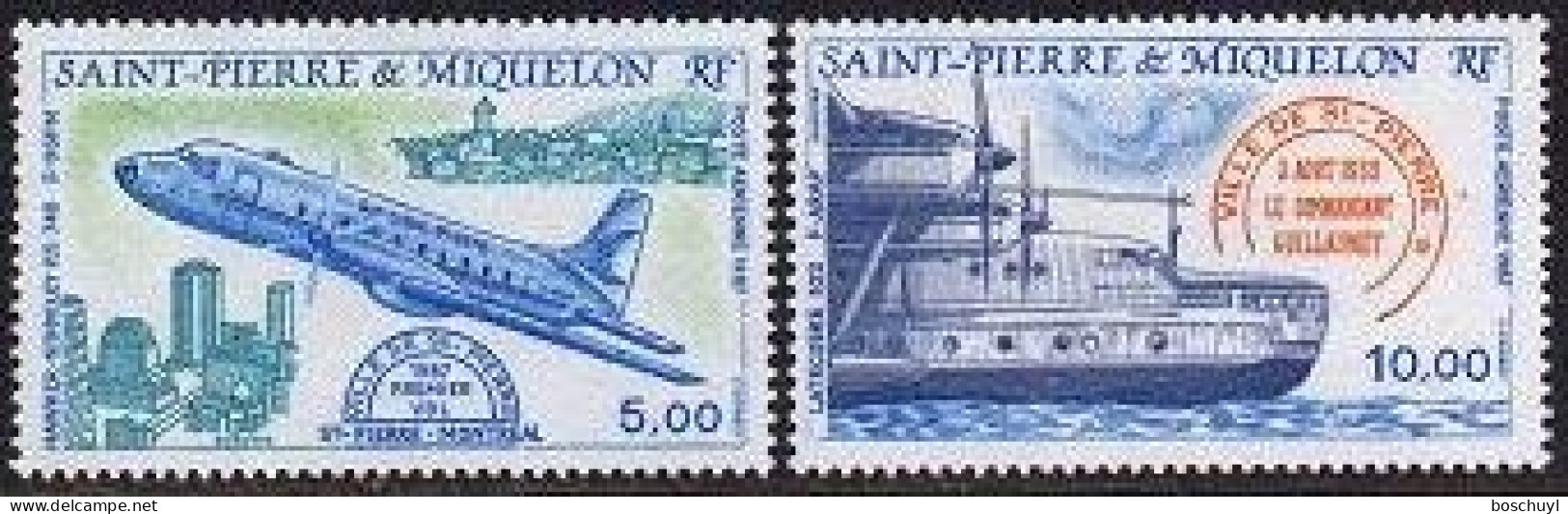 St Pierre And Miquelon, 1987, Airplane, Aviation, MNH, Michel 548-549 - Neufs