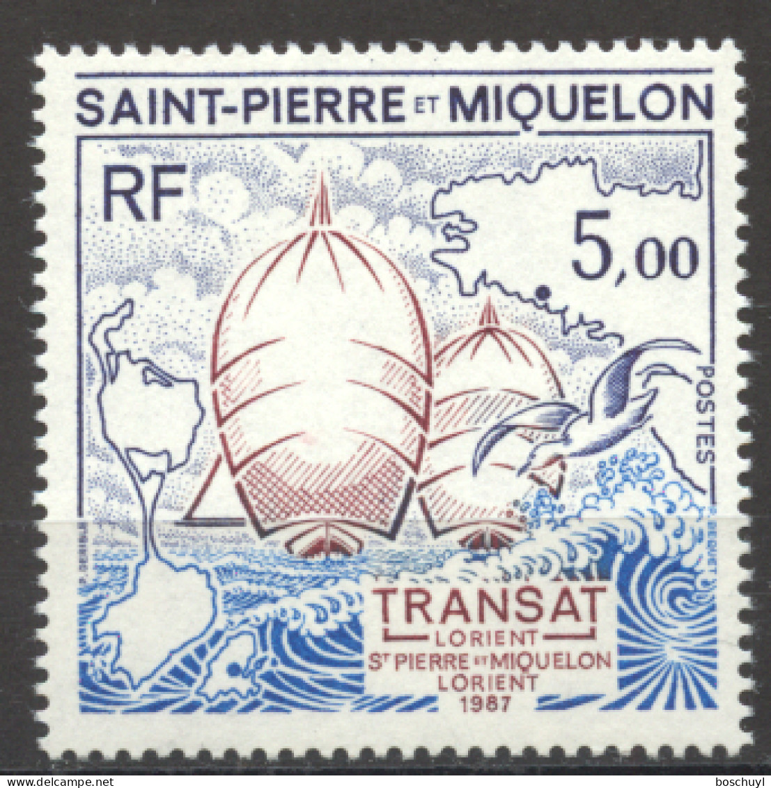 St Pierre And Miquelon, 1987, Sailing Regatta, Sports, MNH, Michel 545 - Nuovi