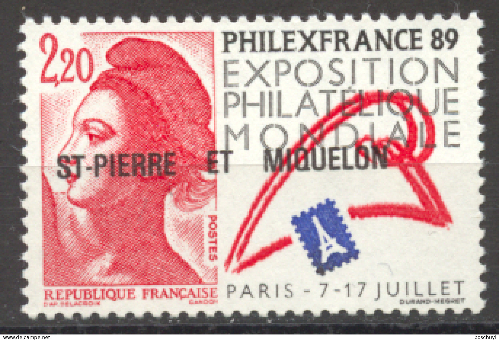 St Pierre And Miquelon, 1988, Philexfrance Stamp Exhibition, MNH, Michel 561 - Unused Stamps