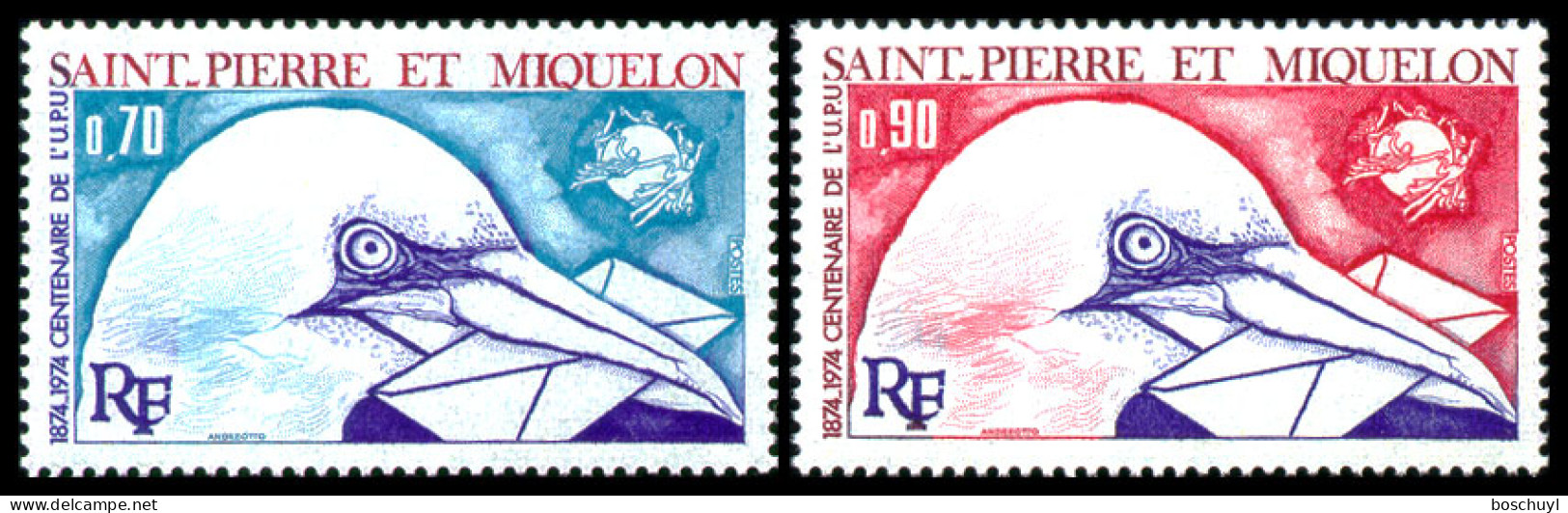 St Pierre And Miquelon, 1974, UPU Centenary, Universal Postal Union, United Nations, MNH, Michel 496-497 - Ungebraucht