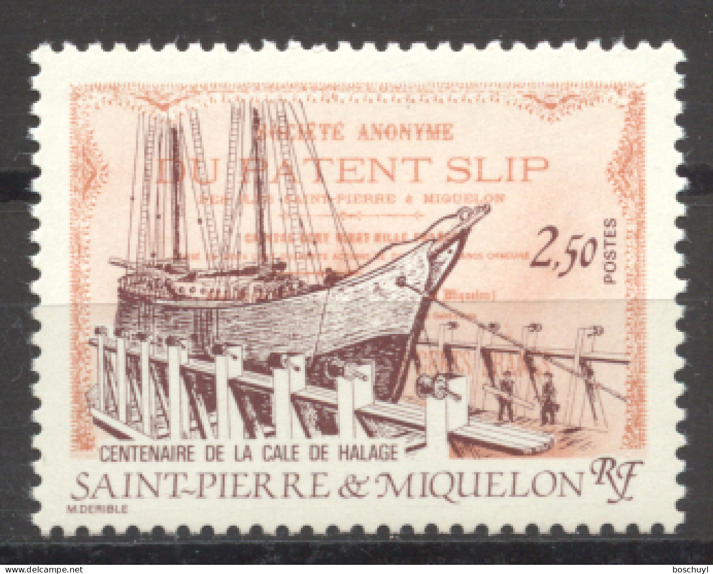 St Pierre And Miquelon, 1987, Ship, Boat, Patent, MNH, Michel 547 - Unused Stamps