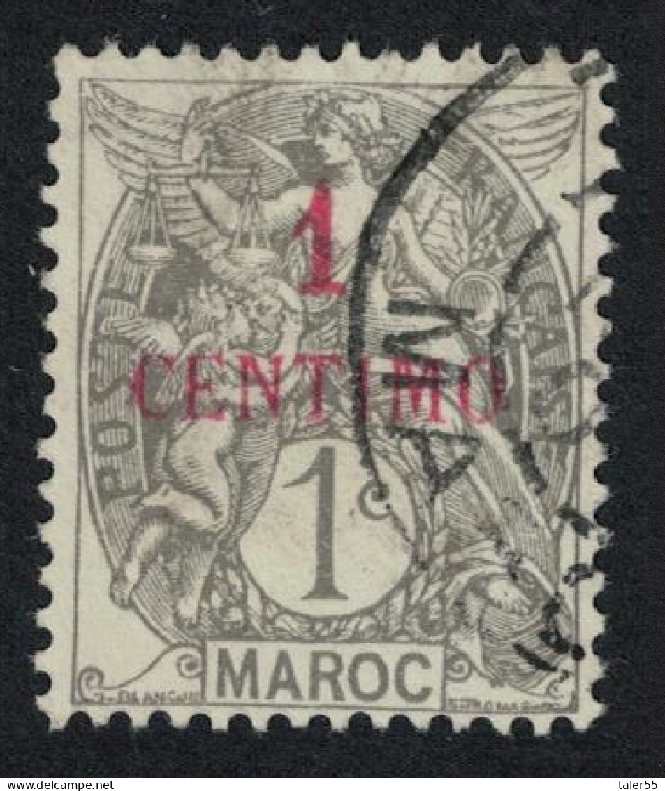 Fr. Morocco 1c Overprint 1908 Canc SG#14 MI#20 Sc#11 - Gebruikt