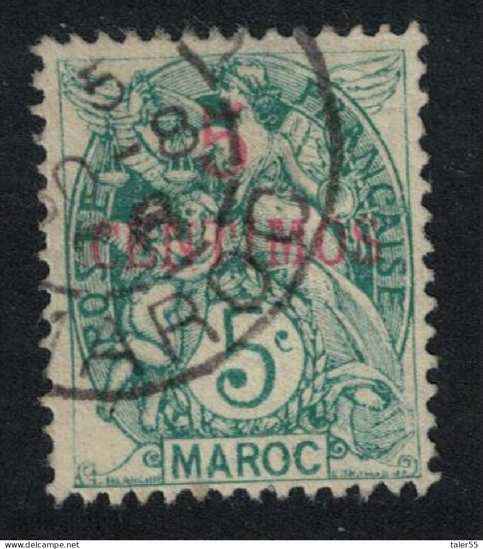 Fr. Morocco 5c Overprint 1902 Canc SG#18a MI#11 Sc#15 - Gebraucht