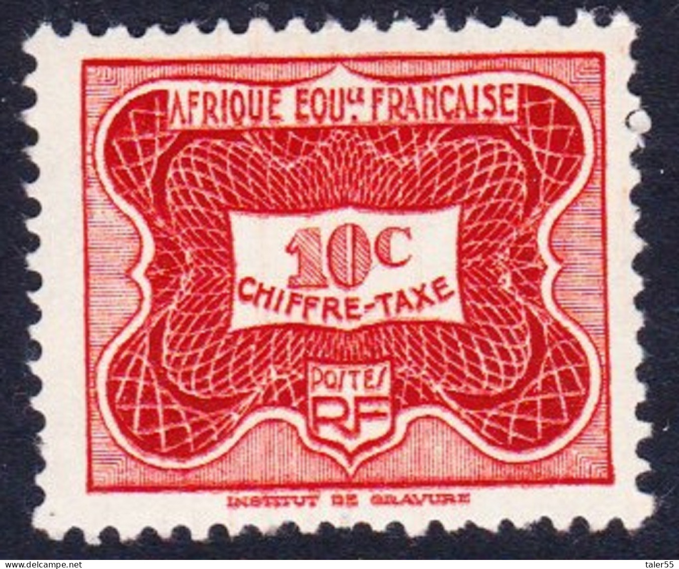 Fr. Eq. Africa Postage Due 10c 1947 MNH SG#D257 Sc#J12 - Other & Unclassified