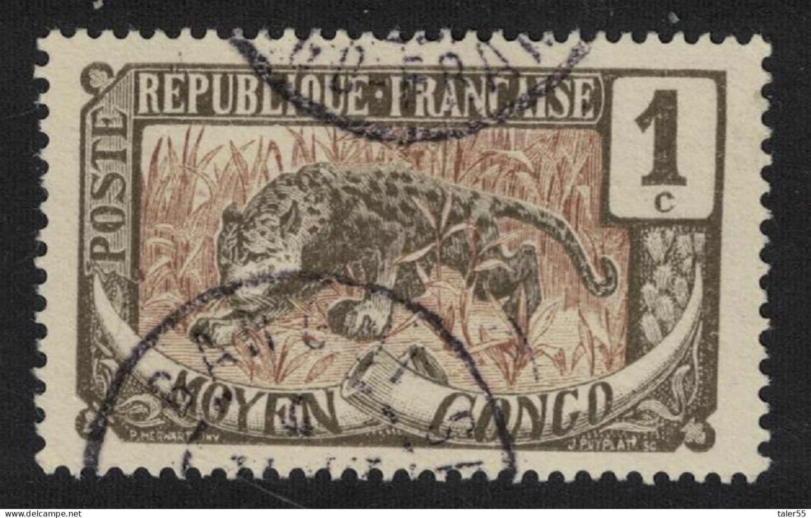 French Colonies Congo Leopard 1900 Canc SG#36c - Sonstige