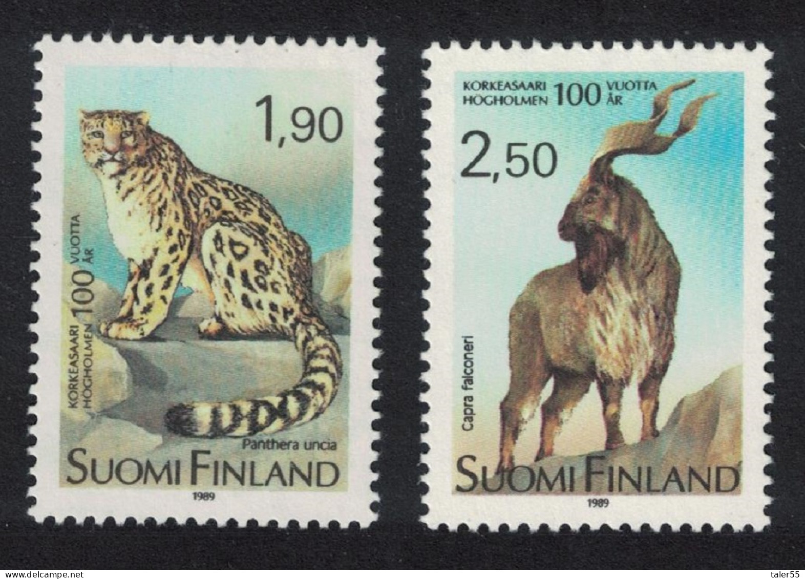 Finland Leopard Markhor Helsinki Zoo 2v 1989 MNH SG#1189-1190 - Unused Stamps