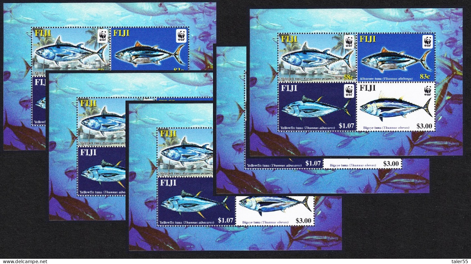 Fiji WWF Pacific Tunas 5 MSs [A] 2004 MNH SG#MS1217 MI#Block 45 I Sc#1006 - Fiji (1970-...)