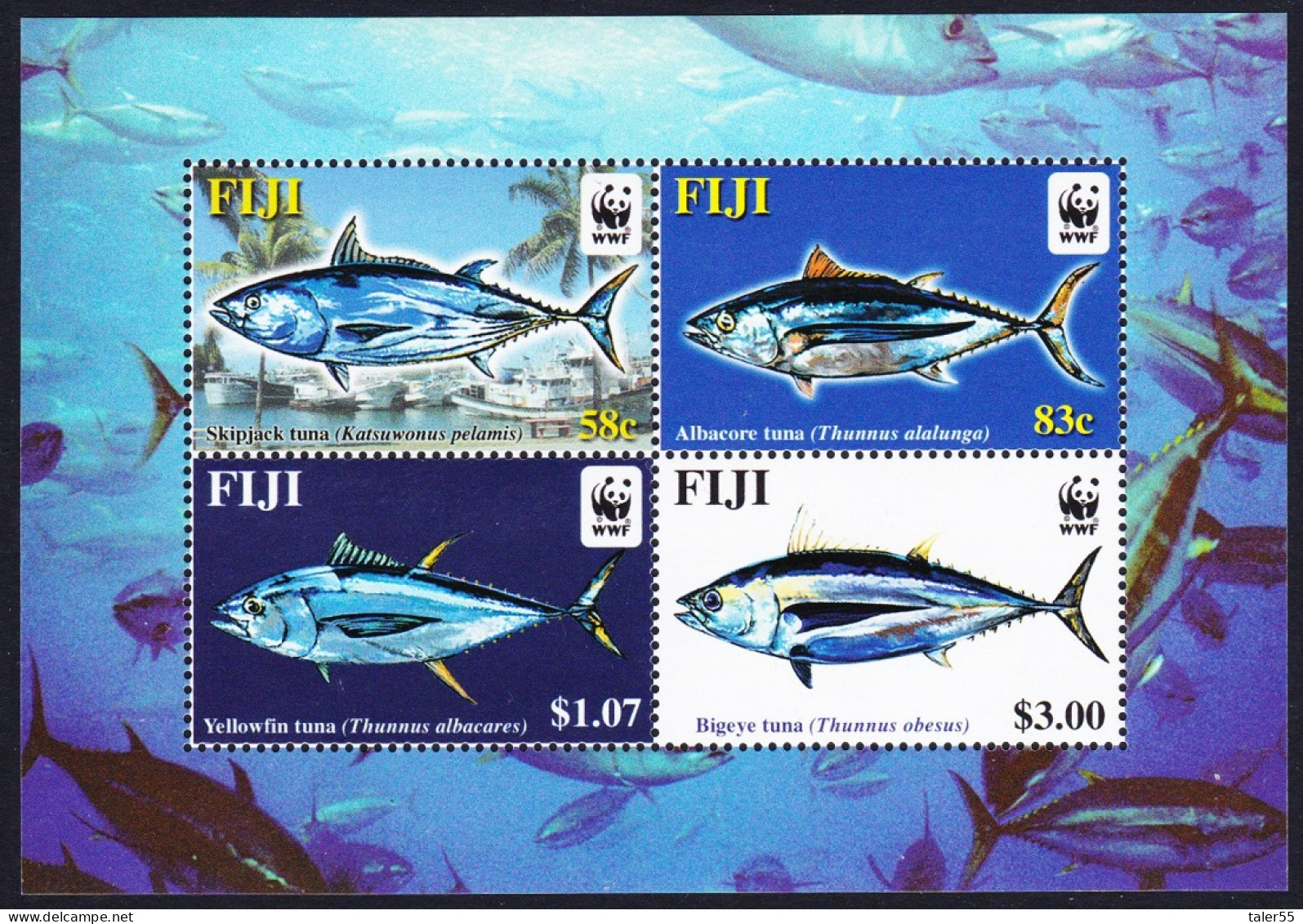 Fiji WWF Pacific Tunas MS 2004 MNH SG#MS1217 MI#Block 45 I Sc#1006 - Fiji (1970-...)