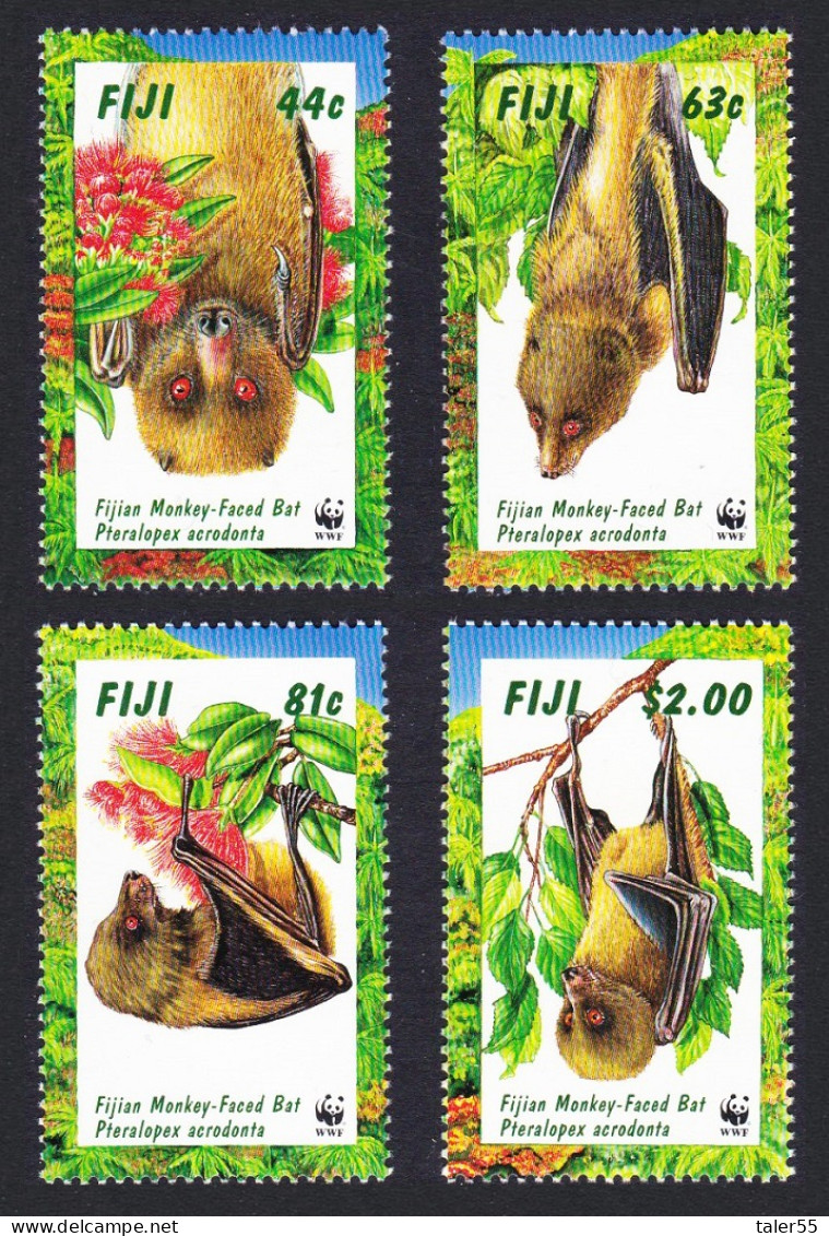 Fiji WWF Fijian Monkey-faced Bat 4v 1997 MNH SG#986-989 MI#812-815 Sc#797-800 - Fiji (1970-...)