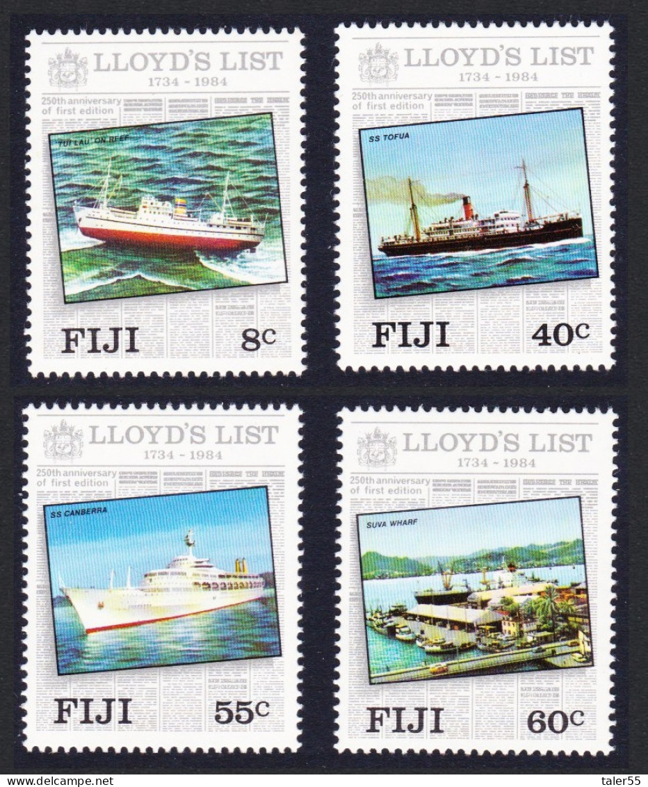 Fiji Lloyd's List 4v 1984 MNH SG#675-678 Sc#509-512 - Fiji (1970-...)