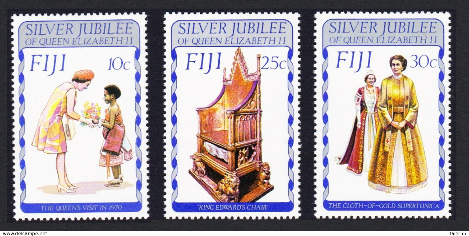 Fiji Queen Elizabeth II Silver Jubilee 3v 1977 MNH SG#536-538 Sc#371-373 - Fiji (1970-...)