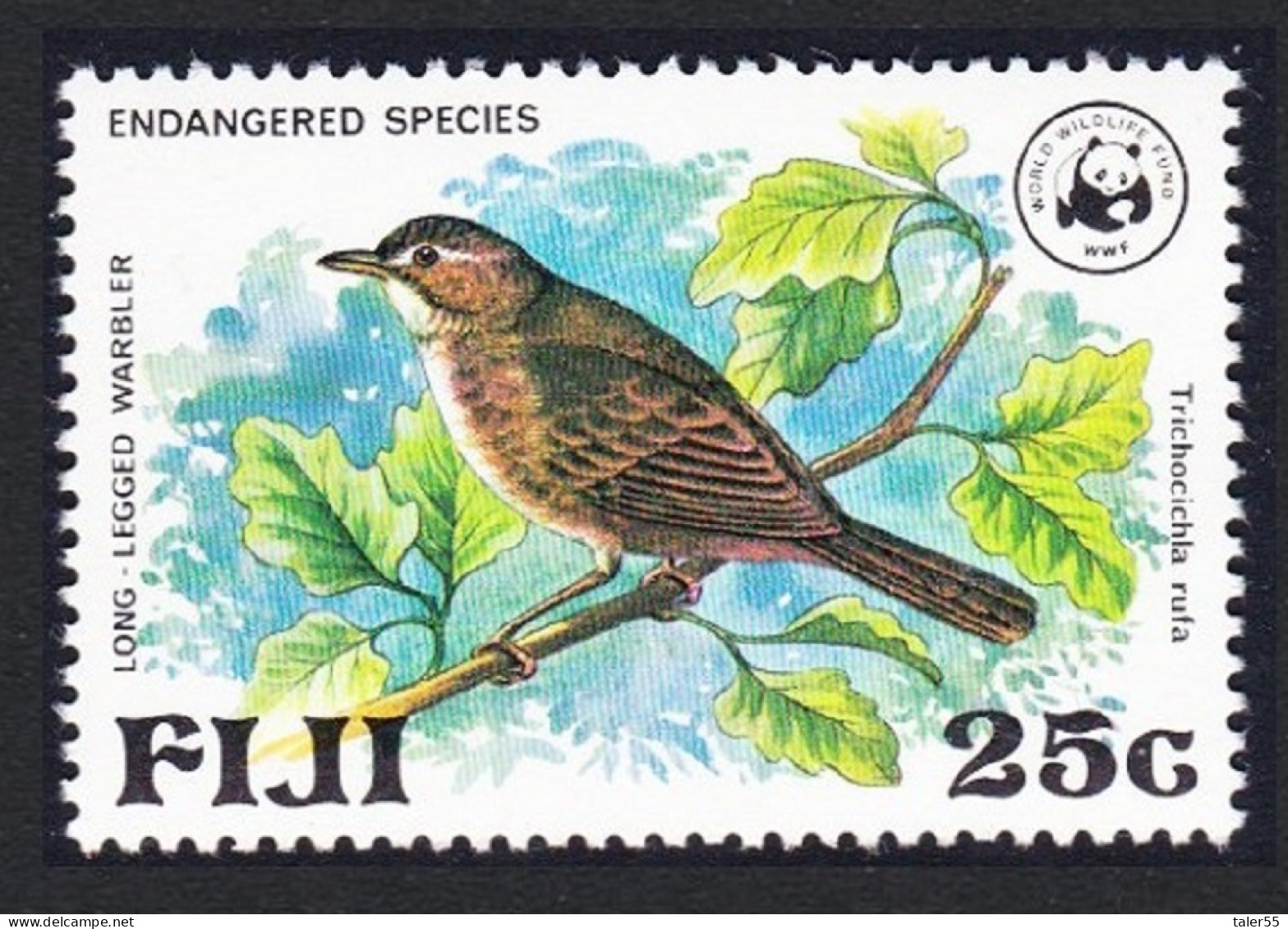 Fiji Birds WWF Long-legged Warbler 1979 MNH SG#566 MI#389 Sc#399 - Fiji (1970-...)