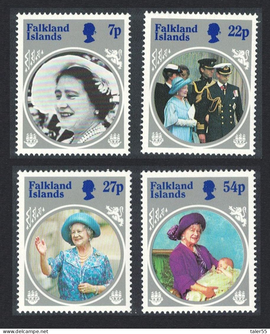 Falkland Is. Life And Times Of Queen Mother 4v 1985 MNH SG#505-508 Sc#420-423 - Islas Malvinas