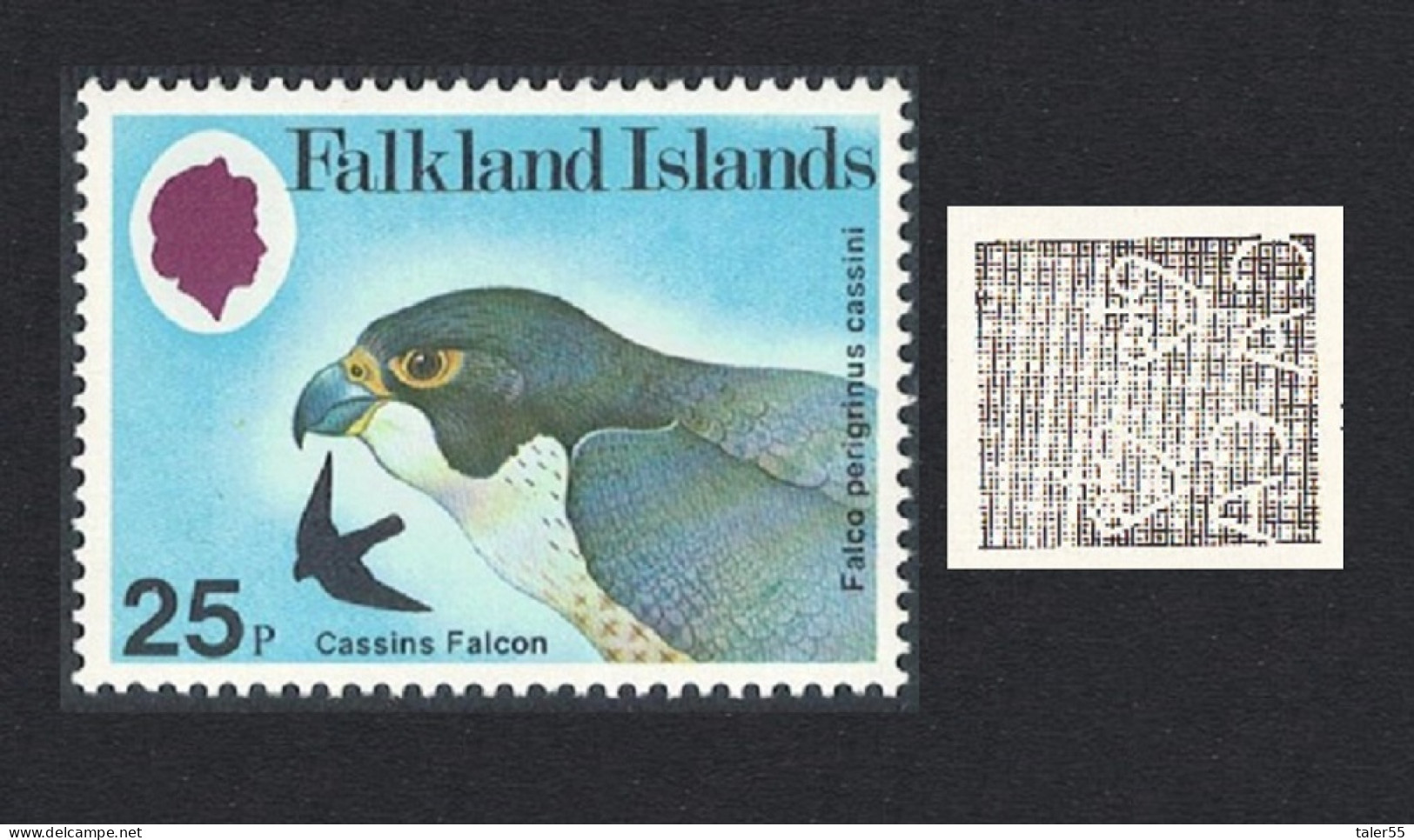 Falkland Is. Birds Of Prey Falcon 25p WATERMARK 1980 MNH SG#387w - Islas Malvinas