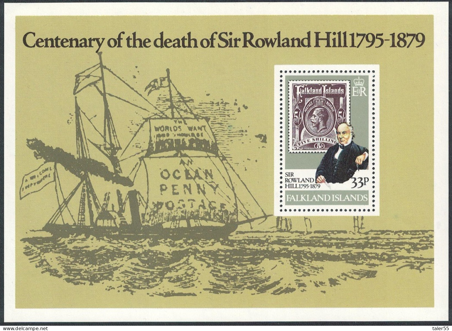 Falkland Is. Sir Rowland Hill MS 1979 MNH SG#MS367 Sc#294 - Falkland