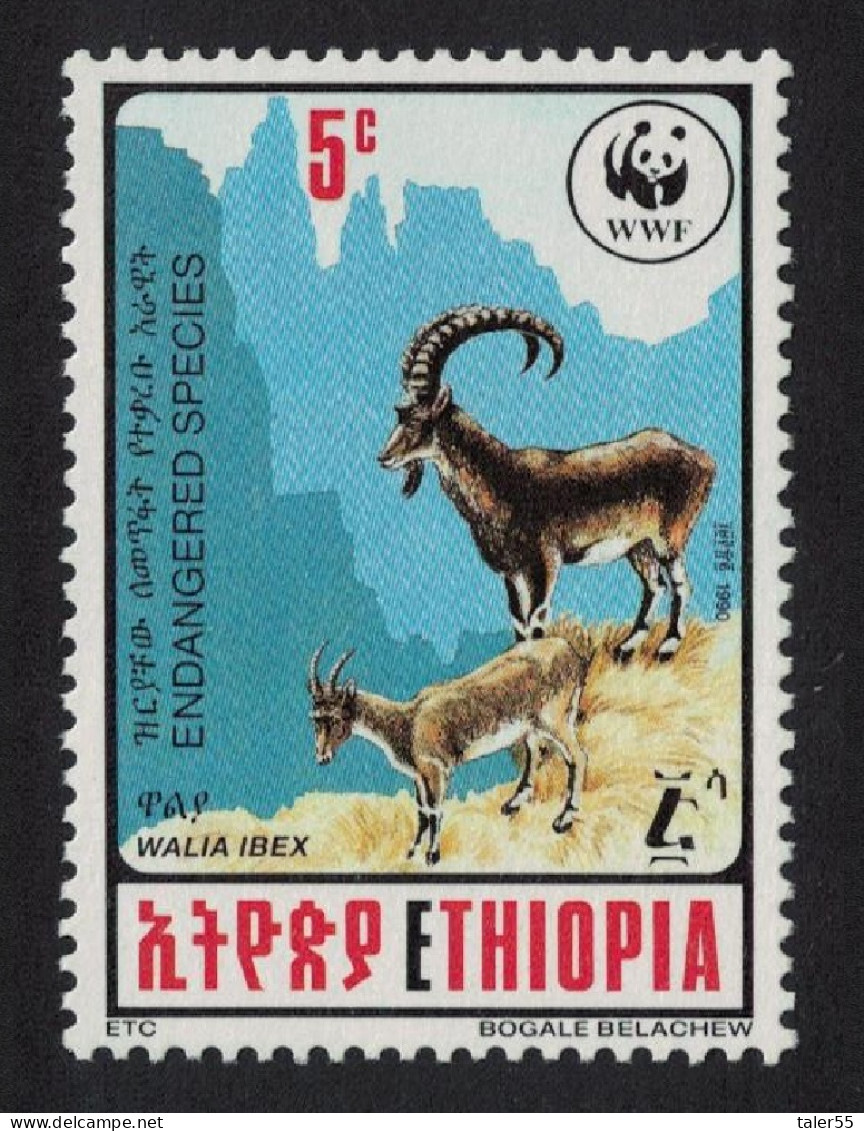 Ethiopia Walia Ibex Antelope WWF 5c 1990 MNH SG#1494 - Ethiopie