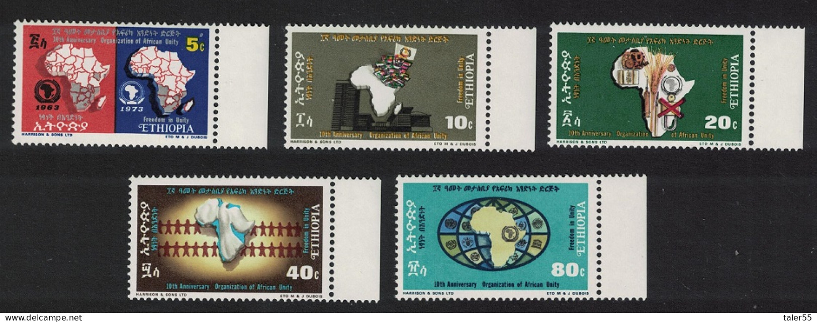 Ethiopia Organisation Of African Unity 5v 1973 MNH SG#846-850 - Ethiopie