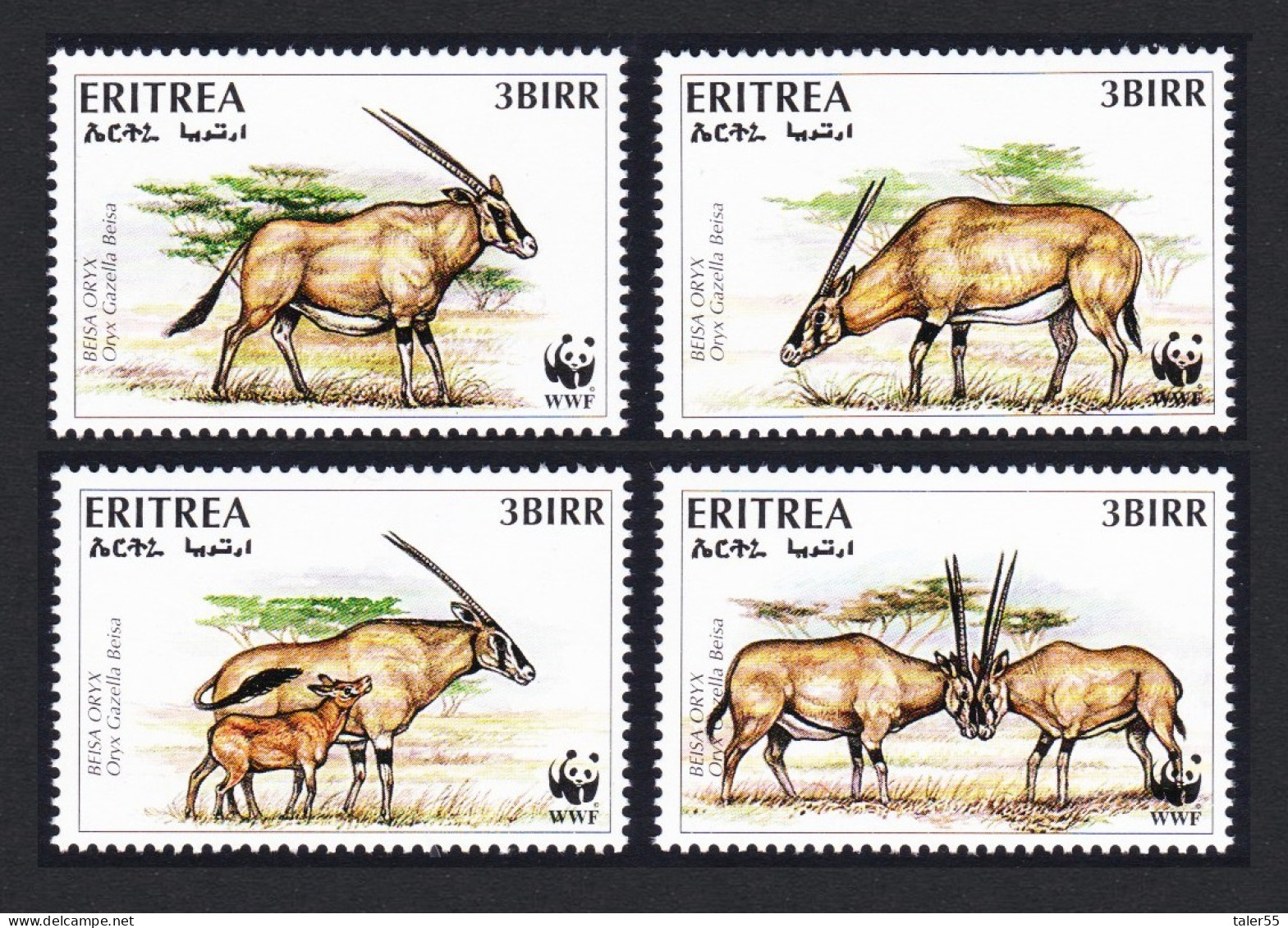 Eritrea WWF Beisa Oryx 4v 1996 MNH SG#319-322 MI#87-90 Sc#261 A-d - Erythrée