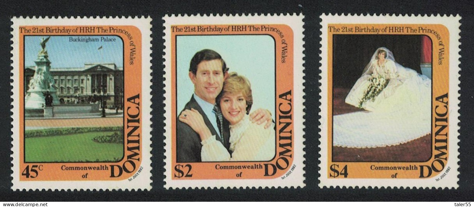 Dominica 21st Birthday Of Princess Of Wales 3v 1982 MNH SG#821-823 - Dominique (1978-...)