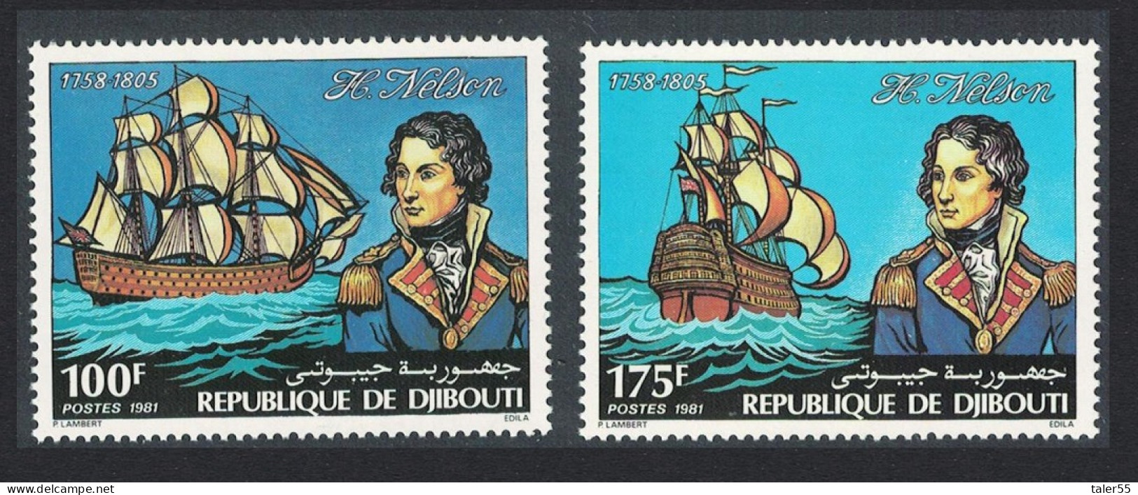 Djibouti Admiral Nelson Commemoration 2v 1981 MNH SG#818-819 - Dschibuti (1977-...)