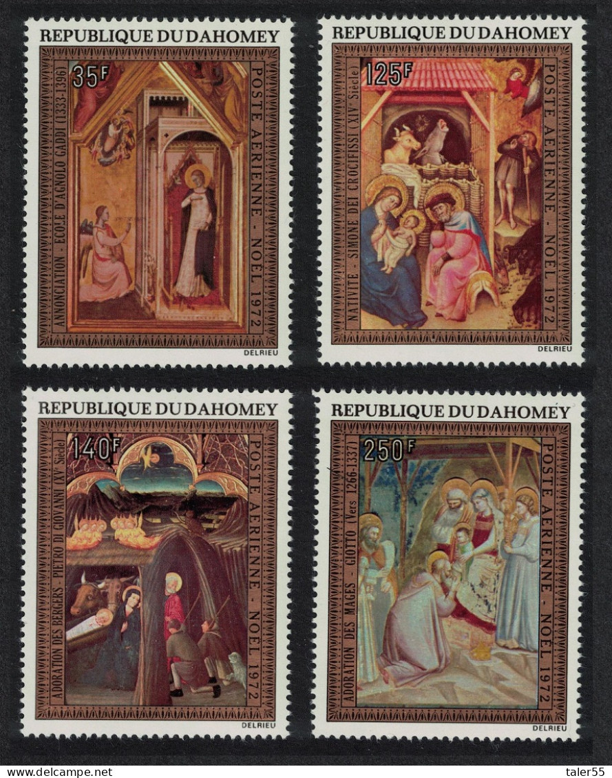 Dahomey Christmas Religious Paintings 4v 1972 MNH SG#488-491 MI#505-508 - Benin - Dahomey (1960-...)