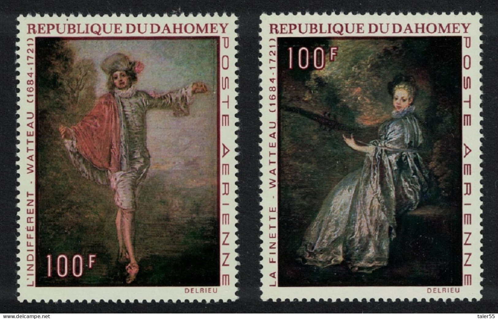 Dahomey Watteau Paintings 2v 1971 MNH SG#429-430 MI#446-447 - Benin – Dahomey (1960-...)