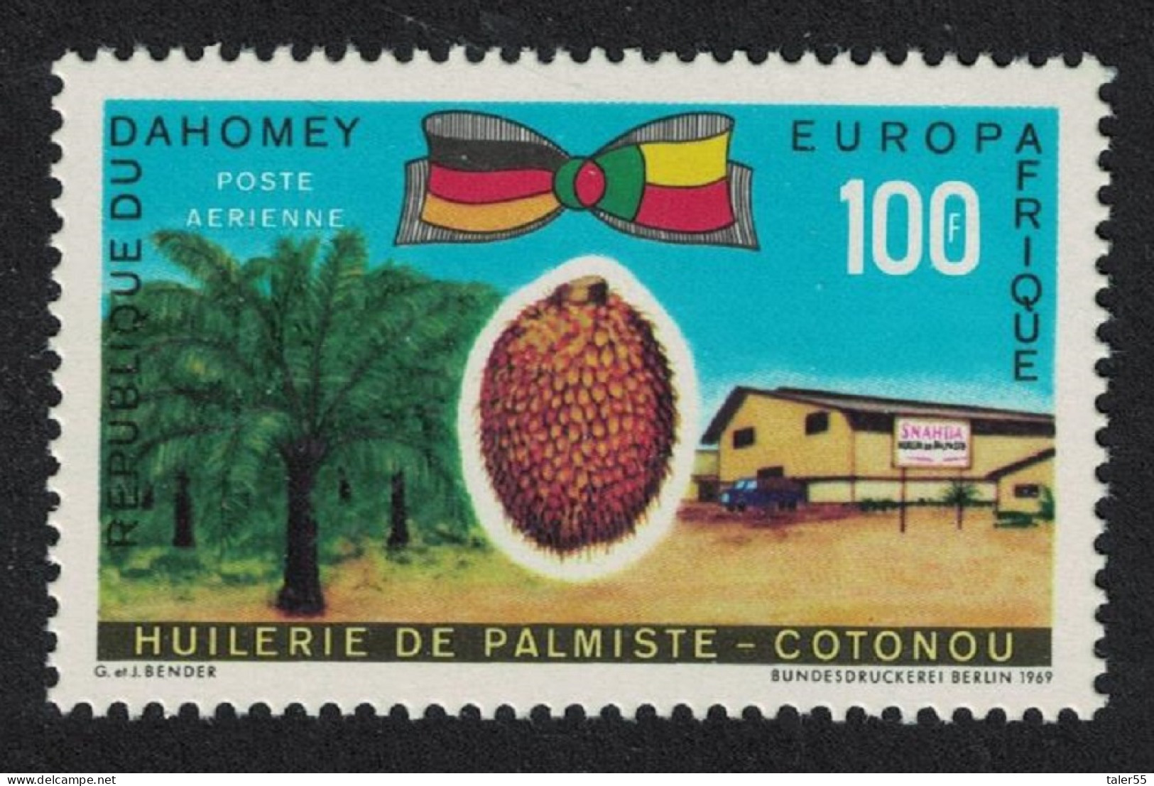 Dahomey Coconut And Palm Oil Plant Cotonou 100f 1969 MNH SG#376 - Benin – Dahomey (1960-...)
