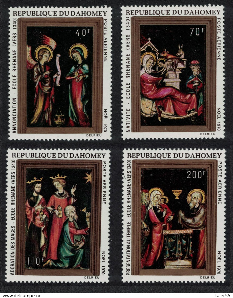 Dahomey Christmas Miniatures Paintings 4v 1970 MNH SG#423-426 MI#439-442 Sc#C132-C135 - Benin – Dahomey (1960-...)