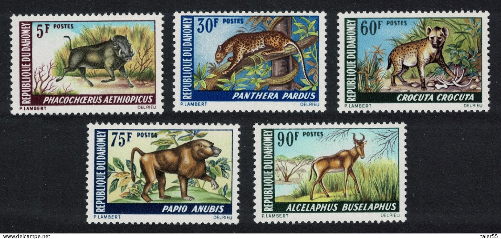 Dahomey Warthog Leopard Hyena Baboon Wildebeest Wild Animals Fauna 5v 1969 MNH SG#353-357 MI#369-373 - Benin - Dahomey (1960-...)