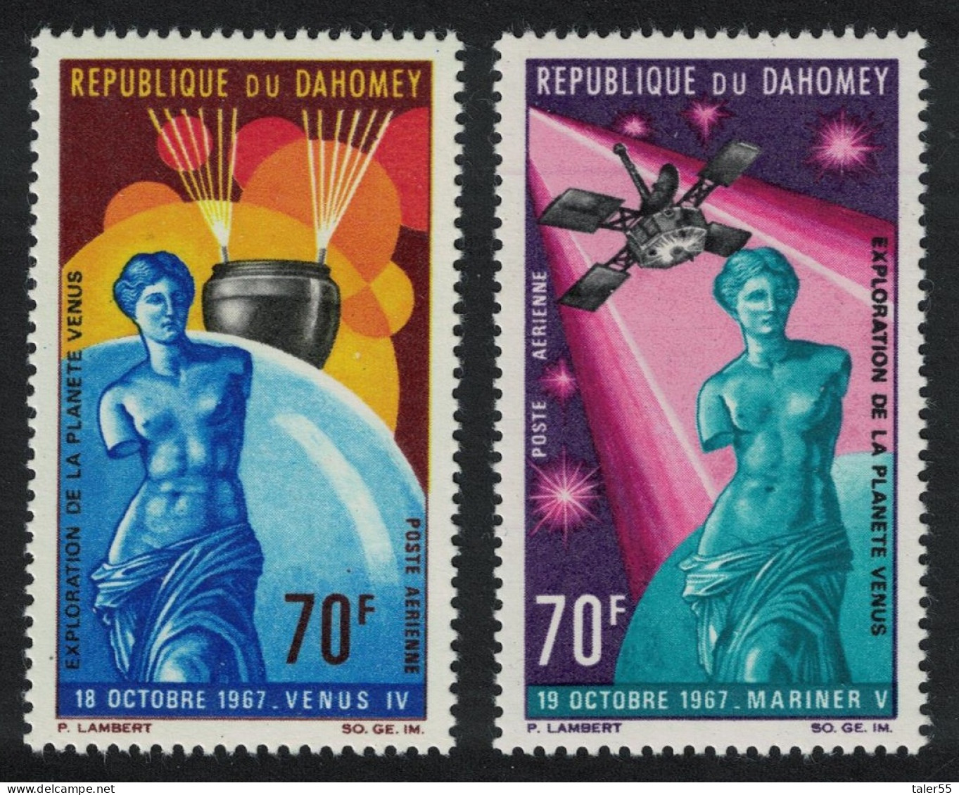 Dahomey 'Exploration Of The Planet Venus' 2v Space 1968 MNH SG#315-316 - Bénin – Dahomey (1960-...)